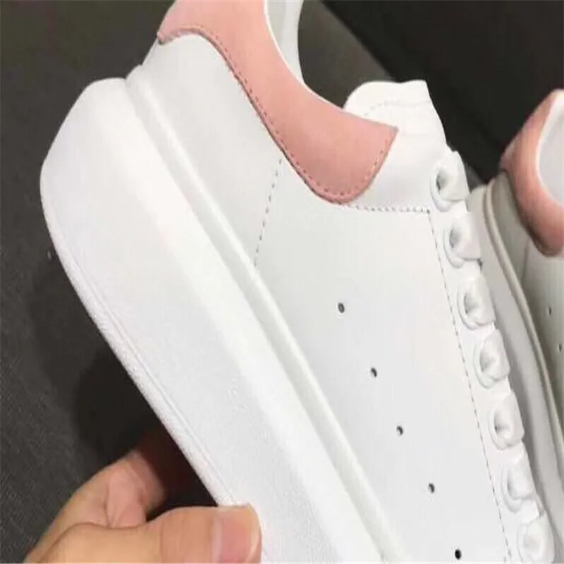 ZHENBAILU/маленькие белые туфли г. Новая осенне-зимняя женская обувь на толстой подошве, увеличивающая рост спортивная женская обувь - Цвет: Pink tail