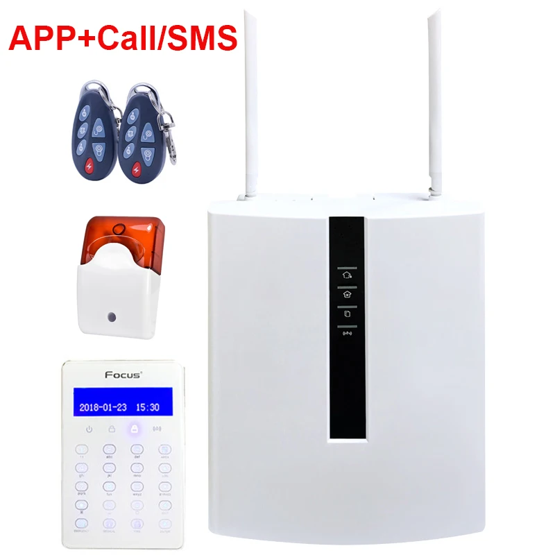 Фокус FC 7688Plus дома охранной защиты 96 зон провода 2 CMS платформы приложение вызова/SMS