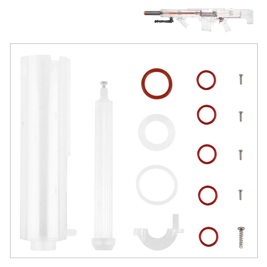 

WORKER W0415 Air Pump for Nerf Longshot CS-6 / NERF ZOMBIE STRIKE LONGSHOT CS-12 /WORKER Terminator-Transparent