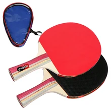 Table Tennis Rackets Ping Pong Paddles Table Tennis Rackets 2 Long Handle Ping Pong Bats Ping Pong Racket Set Training with Bag