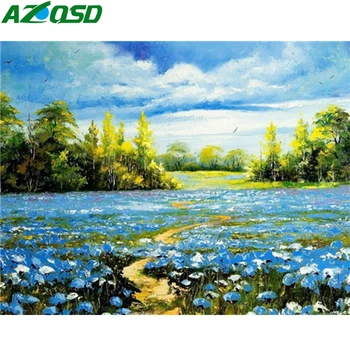 

AZQSD Unframe DIY Coloring By Numbers Flowers Home Decor Acrylic Paint Oil Painting By Numbers Floral Handpainted Unique Gift