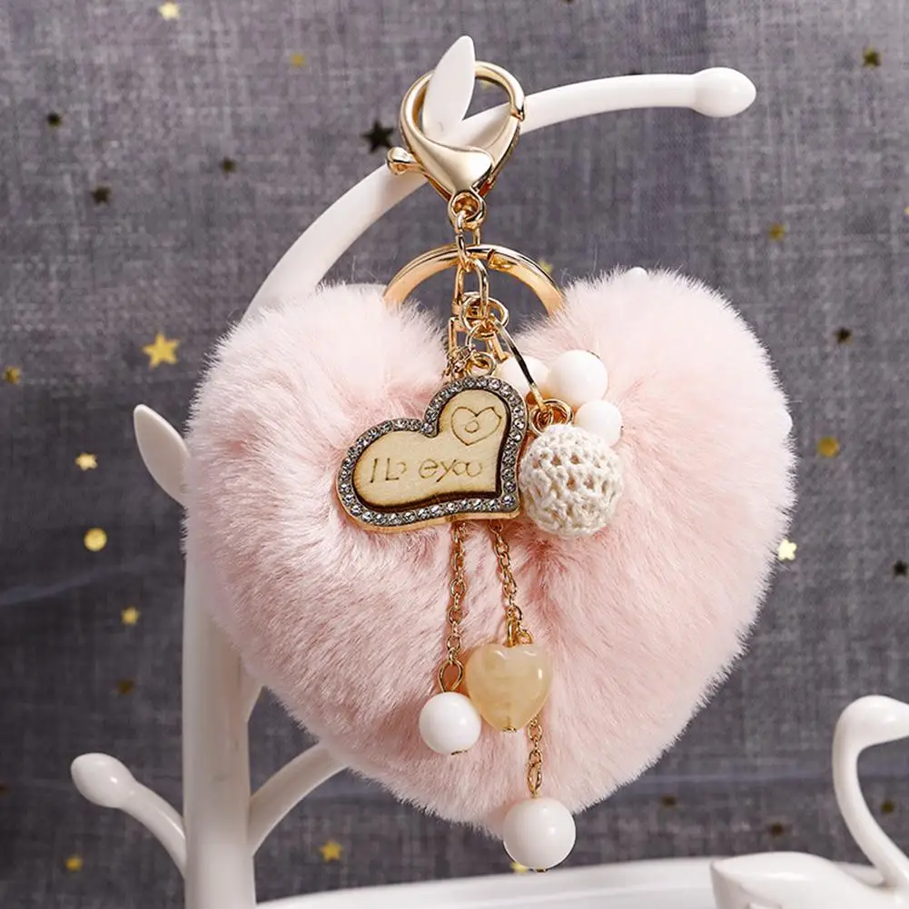2019 Plush Heart Shape Pendant Keychain Car Key Ring Holder Bag Pouch Hanging Decor JEWELRY | Украшения и аксессуары