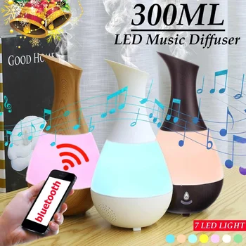 

300ML bluetooth Speaker USB Humidifier Air Purifier Essential Oil Aroma Diffuser 7 Color Change LED Night light
