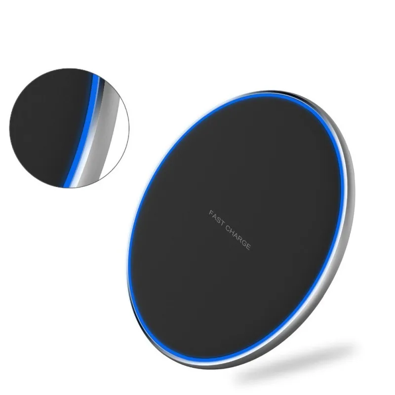 

New 10W Wireless Charging Pad Slim Anti Slip Ultra-thin QI-Certified Portable Fast Charger For IPhone/Samsung Phone Accessories
