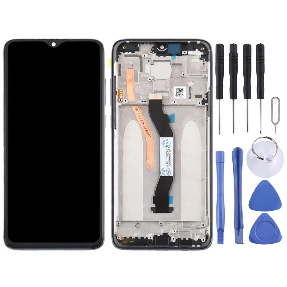 Черный ЖК-экран и дигитайзер полная сборка с рамкой для Xiaomi Redmi Note 8 Pro - Цвет: Черный