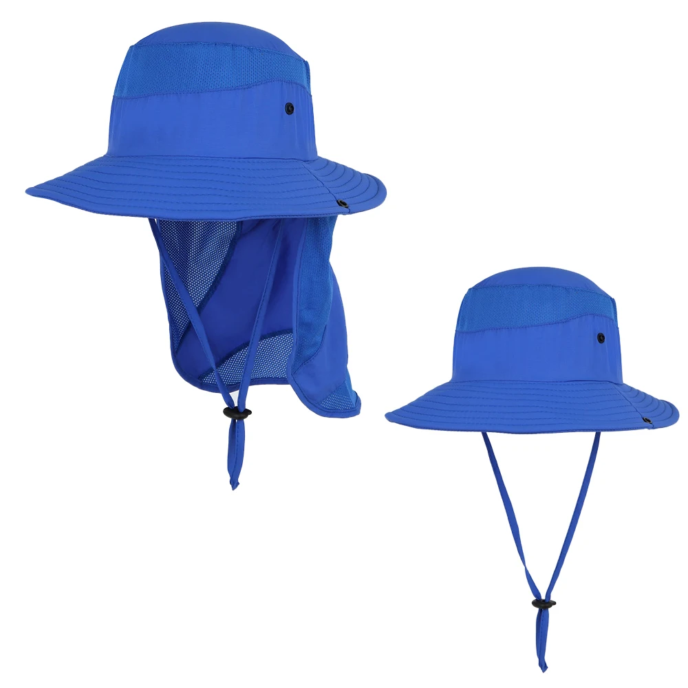 

Summer Hat With Neck Flap Kids Boy Girl Sun Beach Sunshine Protection Swimming With String Breathable Outdoor Accessory