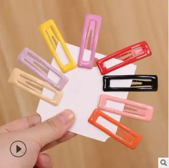 300pcs/lot DIY Simple Multi Alloy Geometry Square Hair BB Clips Retro Oil Drip Hairpin Hair Styling Tools Accessories HA1404 - Цвет: Multi