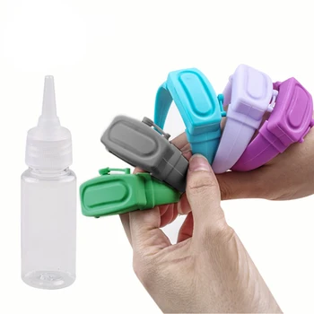

1Set Hand Sanitizer Disinfectant Sub-packing Silicone Bracelet Wristband Hand Dispenser Wearable Hand Sanitizer Dispenser Pumps