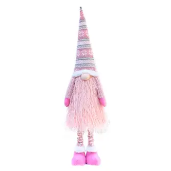 

Handmade Christmas Faceless Doll Decoration Retractable Standing Swedish Gnome Tomte Toy Ornaments Thanks Giving Day Gifts