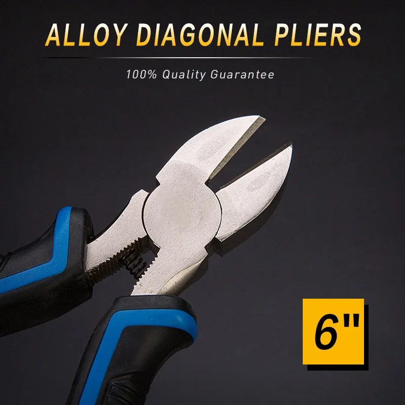 DTBD " 8" профессиональные инструменты, многофункциональные плоскогубцы, набор для зачистки, щипцы, резак, игла, щипцы для носа, ювелирные изделия, диагональные инструменты - Цвет: Diagonal plier 6inch