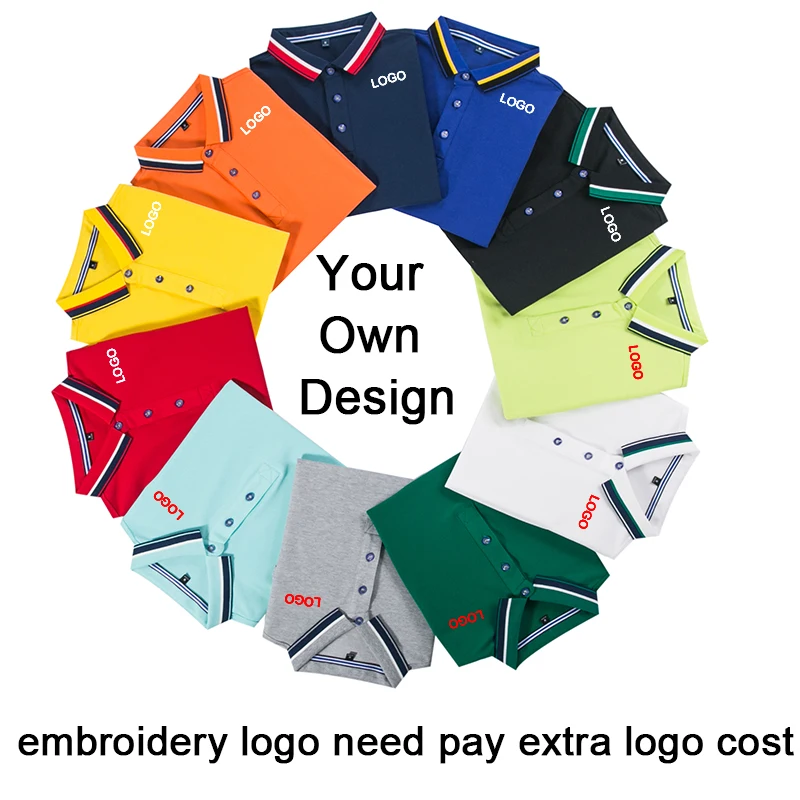 

Custom Embroidered Polo Shirt With Your Own Text Design Logo Printing Company Logo Work Wear Wholesale Uniform