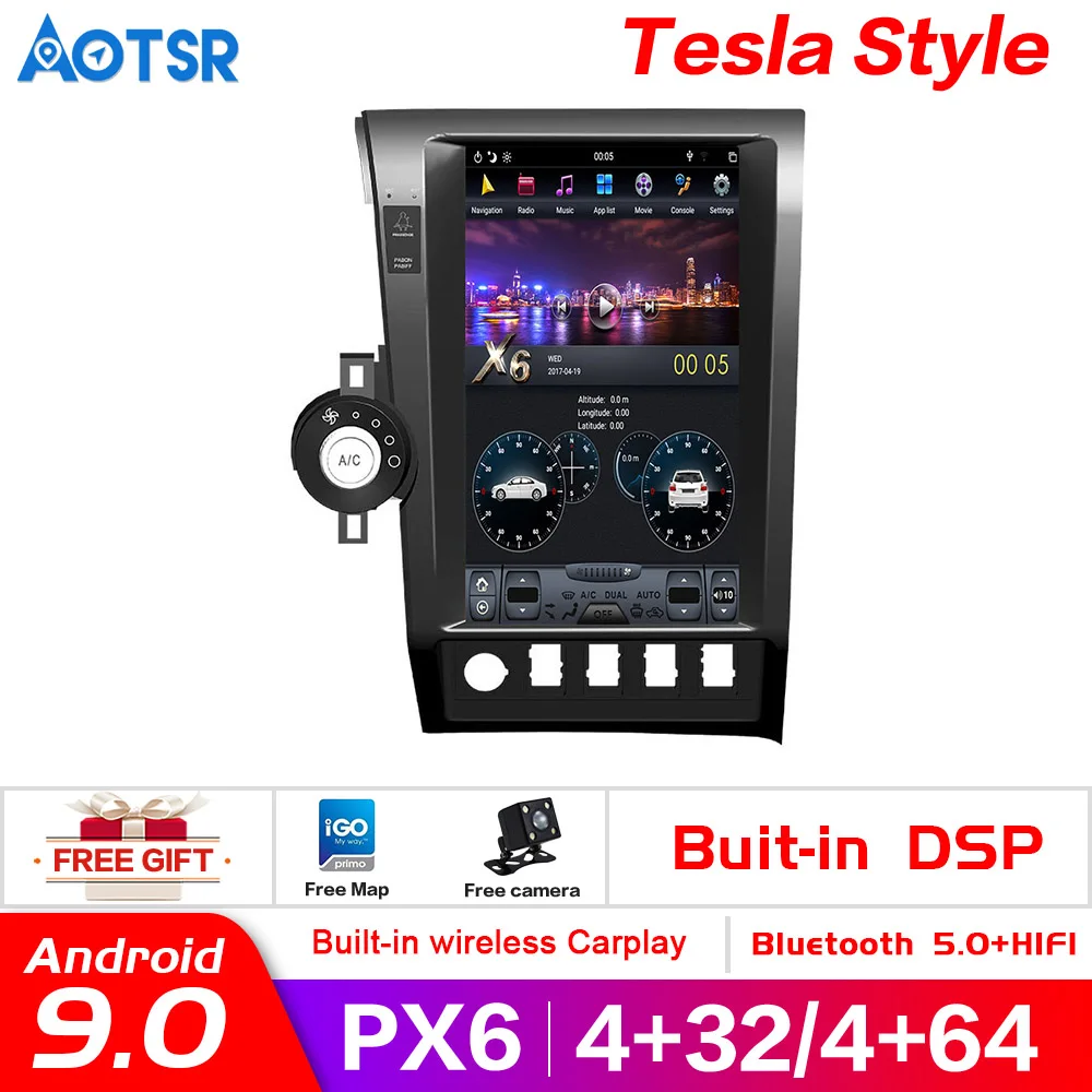 

Android 9.0 4GB RAM 64GB ROM px6 Car dvd player GPS Navigation For Toyota tundra Sequoia 2007-2011 head unit stereo radio Car