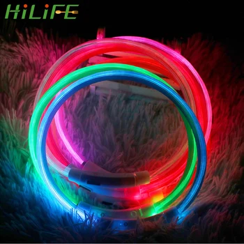

HILIFE Night Dog Collars Glowing Luminous Night Safety Flashing Glow Led Usb Dog Collar Rechargeable LED Pet Dog Collar