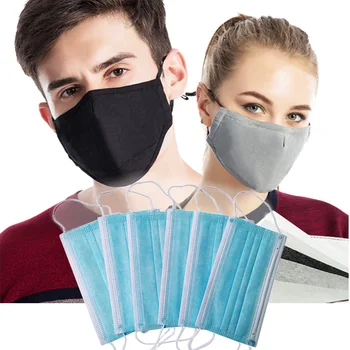 

korean mouth mask Cotton Unisex mouth facial mask With Carbon Filter PM2.5Respirator Black mask for mouth