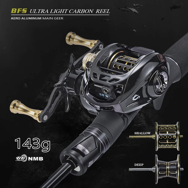 Gbc200 142g Ultralight Carbon Fiber Bfs Baitcasting Fishing Reel Double Spool  Fishing Bait Smooth Casting Reel Ul Fishing Reel - Fishing Reels -  AliExpress