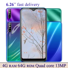 Smartphone y8p Quad Core, identificación facial, Android, 13MP, Original, 4G RAM, 64G ROM, 2sim, 6,26