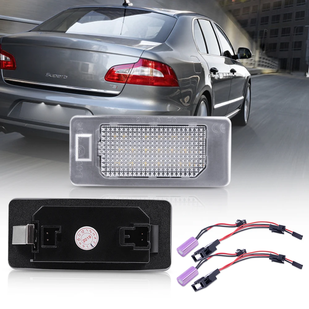2pcs 12v Canbus Led Number License Plate Light Fit For Skoda Octavia 3