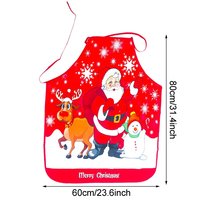 Kitchen Apron Christmas Wreath Santa Claus Xmas Tree Printing Adult Women Men Aprons Cooking Baking Apron Home Cleaning Tools