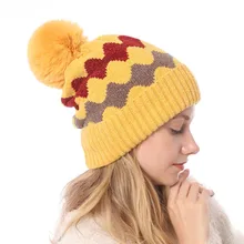 BEFORW/ Модная брендовая зимняя теплая шапка с помпонами для женщин, вязаные шерстяные шапки в стиле бини, толстые женские шапки с черепами