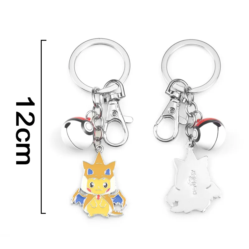 Покемон keychian Пикачу Sableye Ash Ketchum Косплей Audino Altaria Charizard металлический брелок с колокольчиком милый забавный мультфильм