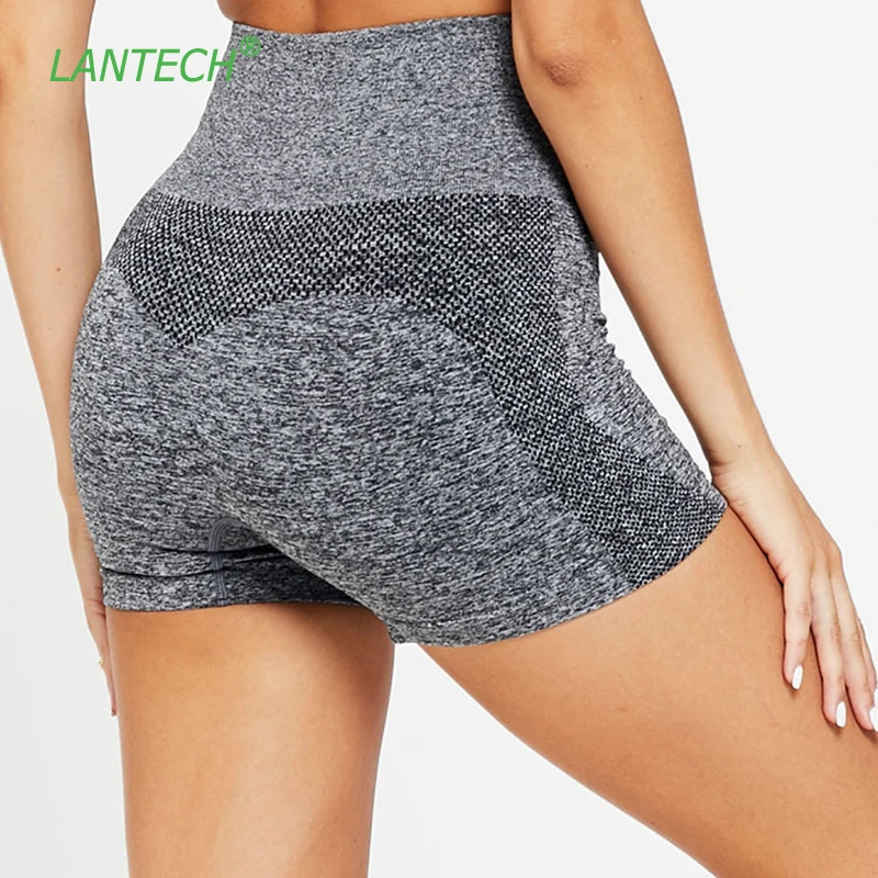 Женские шорты для йоги LANTECH спортивная одежда бега фитнеса бесшовные тренировки