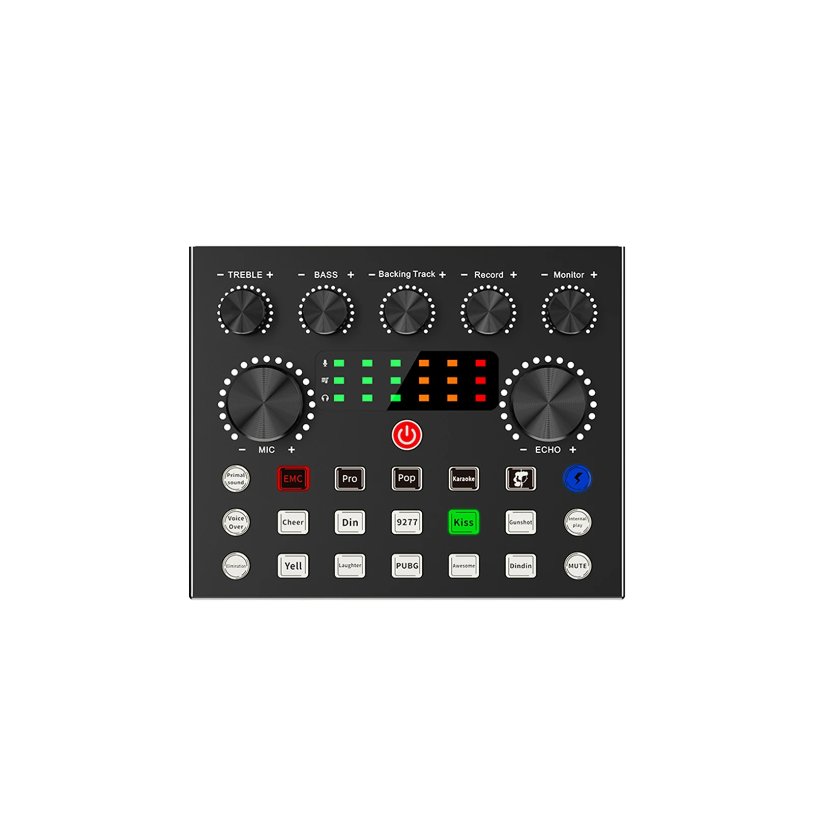 V8s Live Sound Card With Multiple Sound Effects And Voice Changer One Button Operation Audio Mixer For Gaming Living Singing
