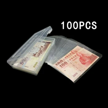 

100Pcs Paper Money Stamps Sleeves Banknote Collection Protect Storage Bags Kit