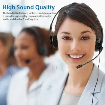 

Wired Headset Lightweight Comfortable USB Computer Heaphone Earphone with Microphone for Online Lessons Conference