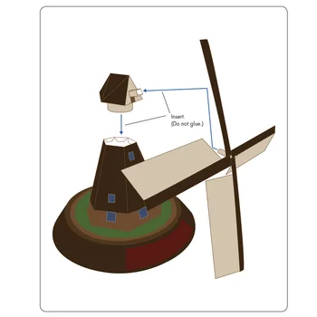 

Netherlands Windmill Cabin 3D Paper Model World Famous Architecture DIY Origami 3D Model Children's Educational Toys Collection