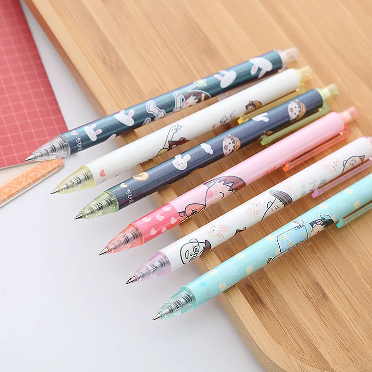 

24pcs Ins Cherry Ball Press Neutral Pen High Face Value Girl Heart Press Water Pen Student Pen Office Signature Pen Gel Pens