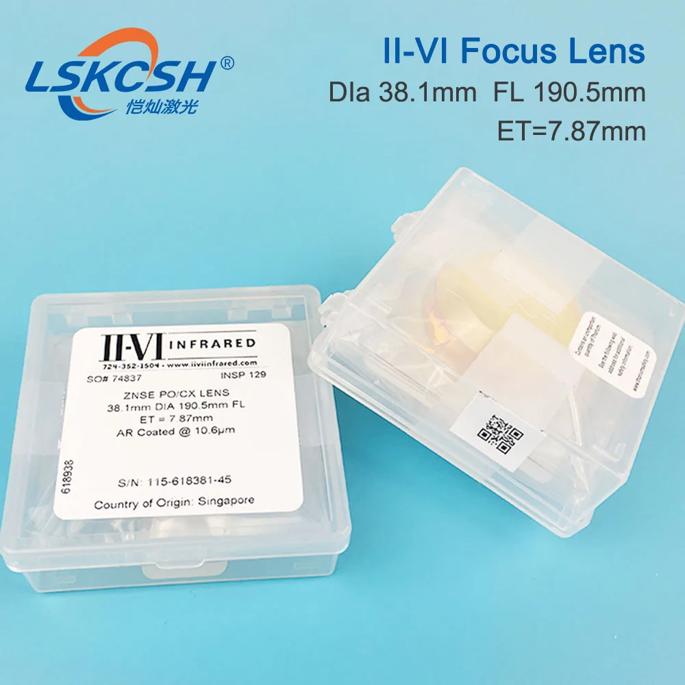 II-VI CVD ZnSe Focus Lens Dia. 38,1 мм FL 127 190,5 мм " 7,5" для HAN'S Bystronics CO2 станок для лазерной резки ОЕМ поддержка