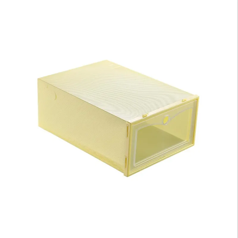 Flip Open Cover Durable Plastic Shoe Storage Transparent Box Divider Drawer Portable Shoes Organizer - 1 Pcs