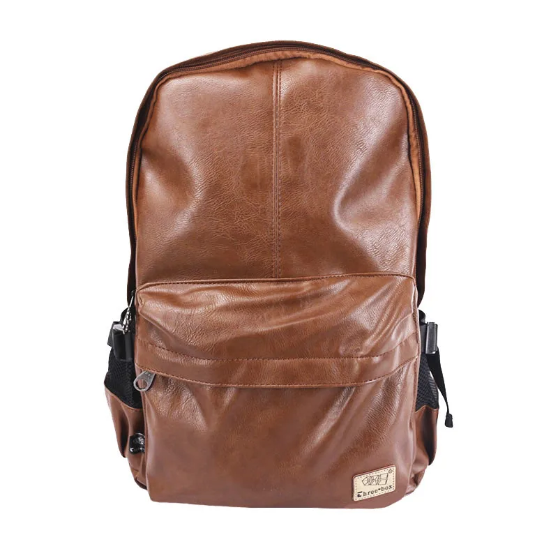 3 박스 브랜드 남자 배낭 2020 PU 가죽 대형 남성 15 인치 노트북 가방 여성 청소년 학생 Mochila 여성 3527