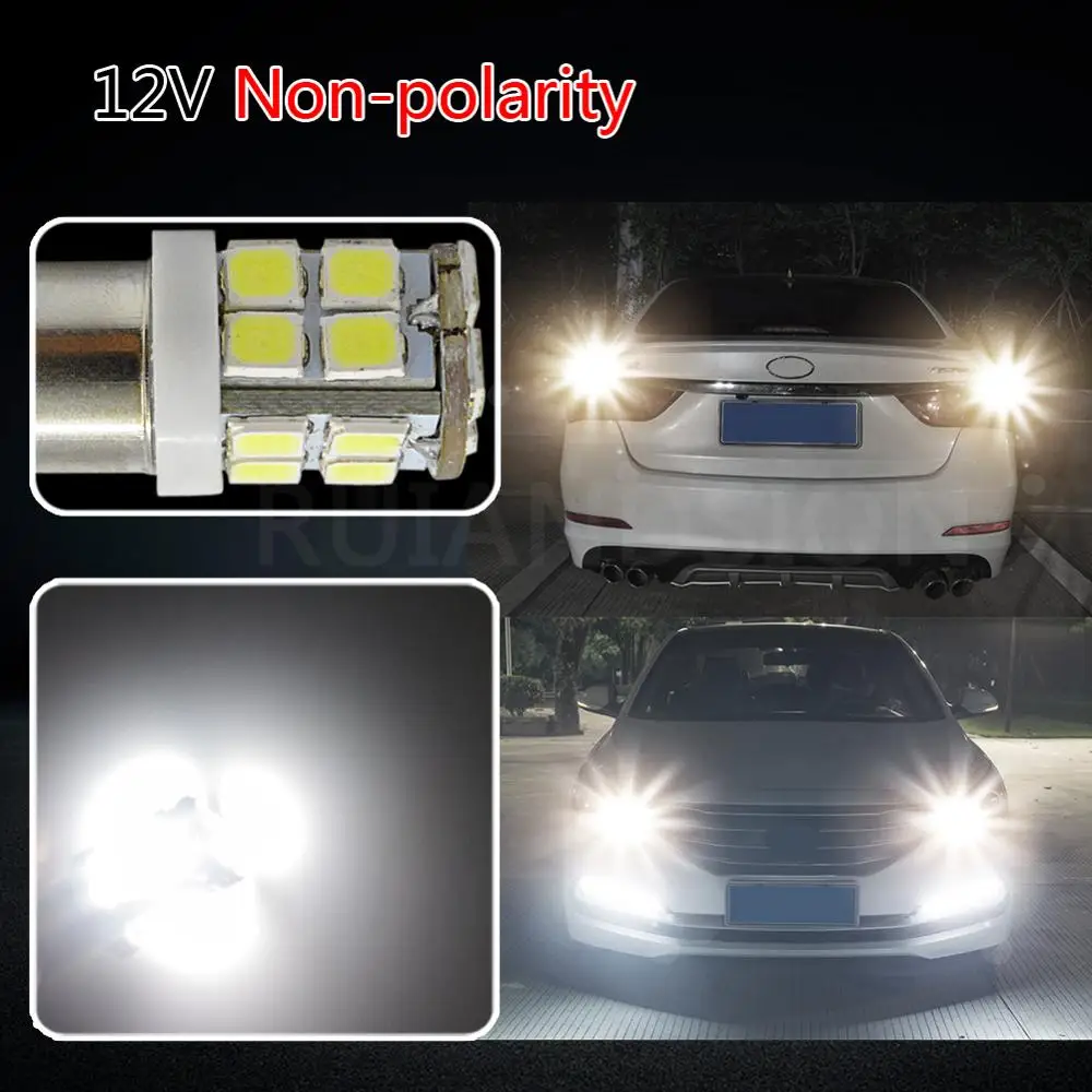 2 шт. Автомобильные светодиодные лампы BA9S T4W 20 2835 SMD BAX9S BAY9S H21W BAW9S боковые