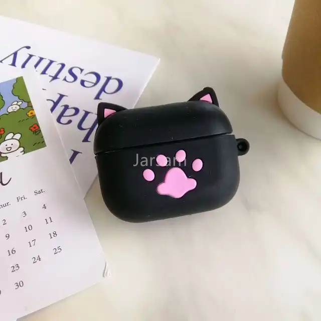 Cartoon Silicone Case For Airpods Pro Case Wireless for airpods pro Case Cover Earphone Case For Air Pods pro BlackPinkCatClaw