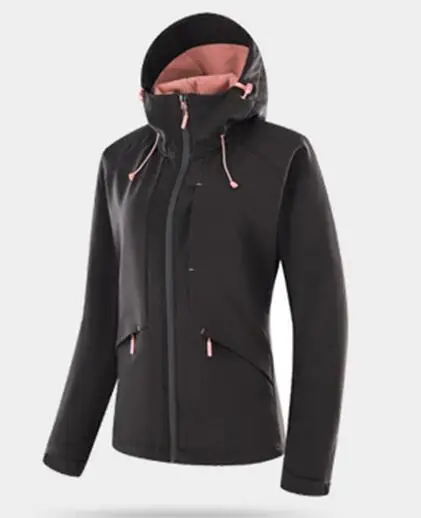 Facecozy для мужчин и женщин, для улицы, софтшелл, походные куртки, зимняя теплая Треккинговая куртка для кемпинга, рыбалки, альпинизма, спортивные ветровки - Цвет: Women Black