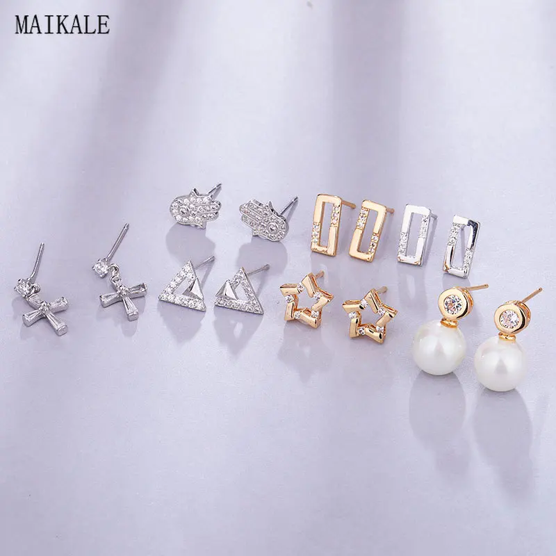 Женские маленькие серьги гвоздики MAIKALE очаровательные в форме