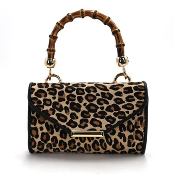 

leopard pattern Cowhide Leather horse hair Women bag European and American style chain bag Genuine leather female tote handbag