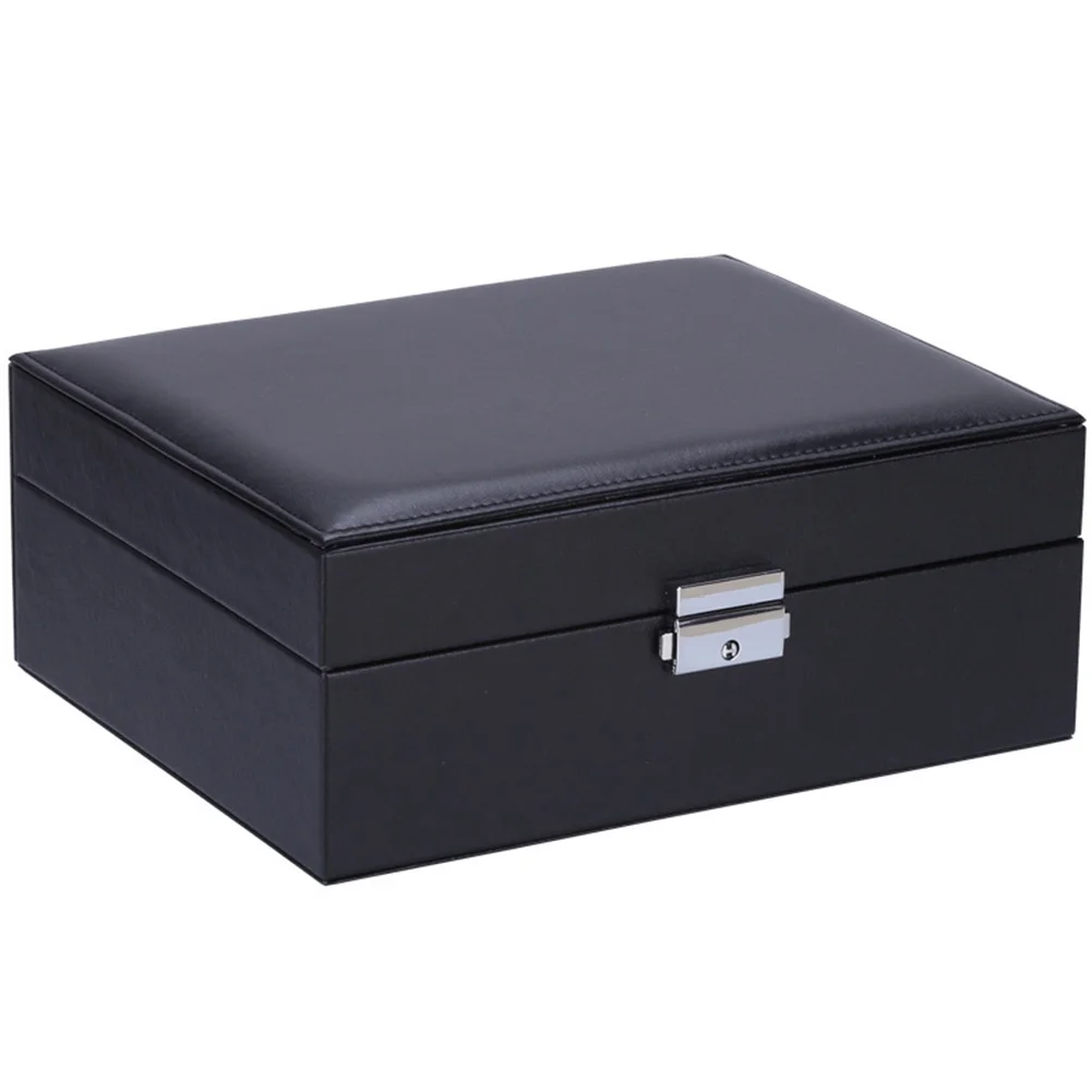

2 Layers Travel Jewelry Holder PU Leather Jewelry Rings Earrings Storage Case Box Organizer Multi-function Jewelry Storage Box