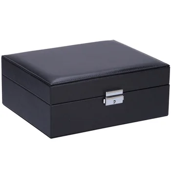 

2 Layers Travel Jewelry Holder PU Leather Jewelry Rings Earrings Storage Case Box Organizer