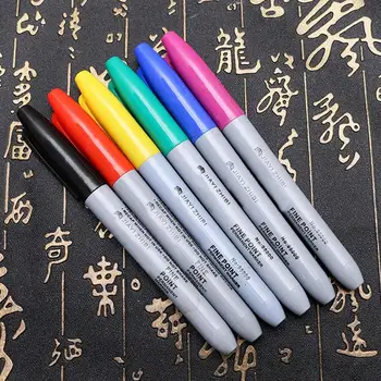 

6pcs/Set Waterproof Tattoo Marker Pen Semi-Permanent Eyebrow Eyeliner Lip Body Art Tattoo Positioning Pen Tattoo Accessories