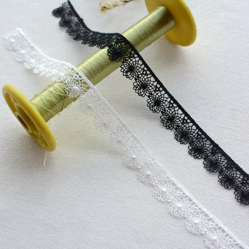 Lace ribbon 5 Yards/lot width 1.5cm floral embroidered black white hollow lace fabric DIY crafts sewing for garment cheongsam lace ribbon lace fabric lace sewing accessories lace sewing supplies lace accessories
