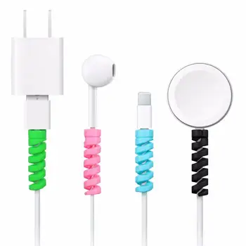 

2pcs Plastic Spiral Cable Protector Data Line Winder Cord Earphone Protective Case For Earphone Wire Data Cable Charger Line