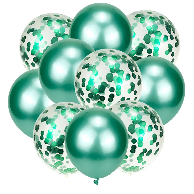 Смешанные золотые воздушные шары 10 шт. металлические цвета латексные воздушные шары конфетти воздушные шары Свадебные украшения на день рождения детский мяч для взрослых - Цвет: 10pc green