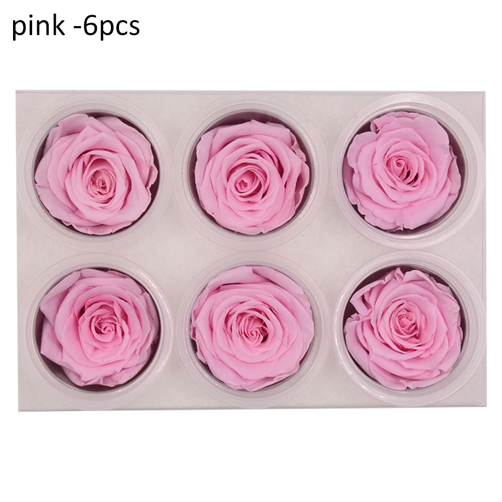 pink 1 коробка, высокое качество, консервированный цветок розы, сделай сам, мишка, форма плюшевый на День святого Валентина, подарок на день рождения, свадьбу, Рождество, домашний декор, 5-6 см - Цвет: pink