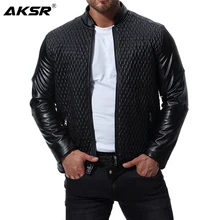 AKSR Мужская модная повседневная кожаная куртка с длинными рукавами, однотонная осенняя и зимняя верхняя одежда, пальто, куртки, топы