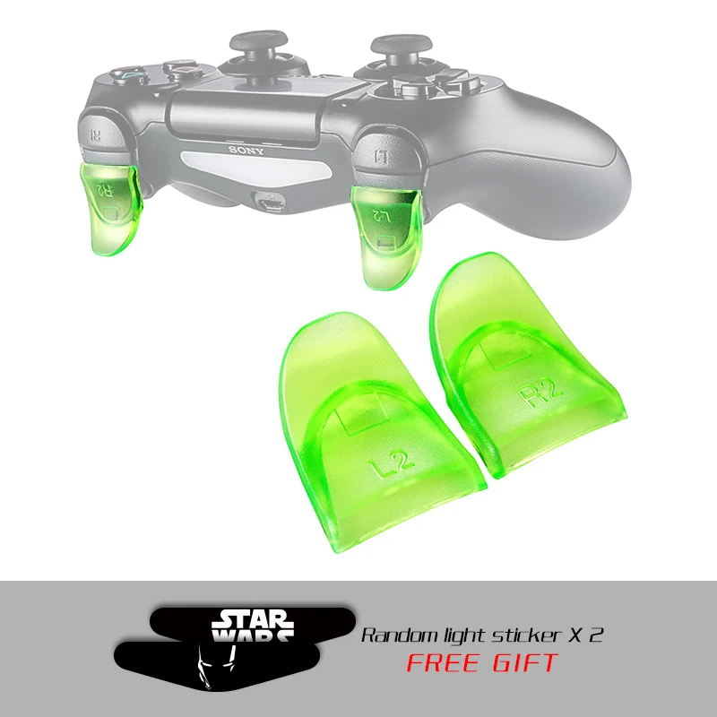 Green 1 шт. изогнутый L2 R2 триггер расширитель кнопки комплект для playstation 4 PS4 S/PS4 Slim/PS4 Pro игровой контроллер аксессуары - Цвет: Green