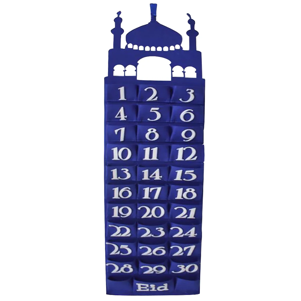 Eid Felt Tissu Compte à rebours Calendrier Moubarak Ramadan Calendrier de l' Avent Décorations murales