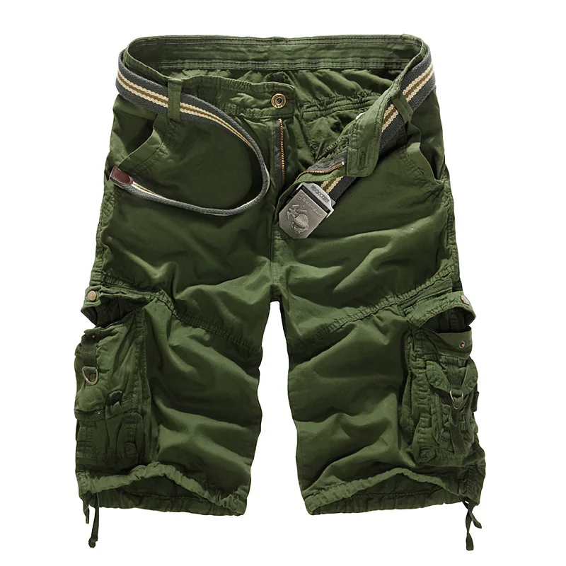 Популярные повседневные шорты, камуфляжные мужские шорты-карго, шорты для мужчин размера плюс, много карманов, военные короткие штаны, Pantalones Cortos