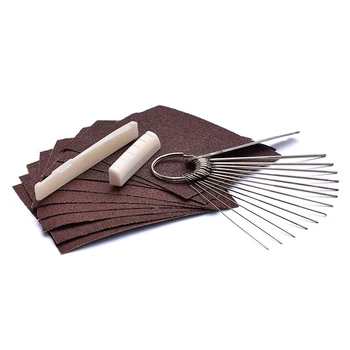 

Acoustic Guitar DIY Tools Combo With Guitar Files For Nut Acoustic Guitar Bone Nut and Saddle and Sand Paper